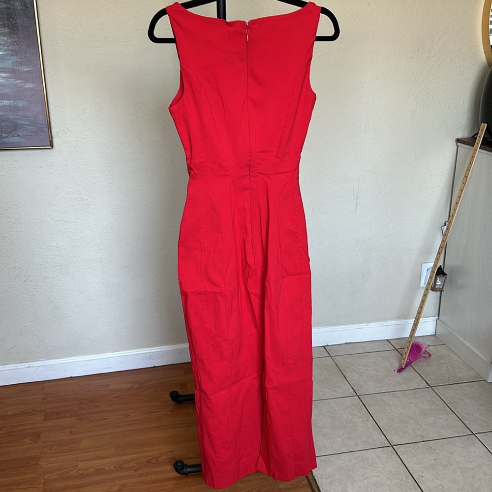 HOUSE OF CB 'Cece' Red‎ Rose Plunge Maxi Dress NWOT size S - Picture 5 of 10